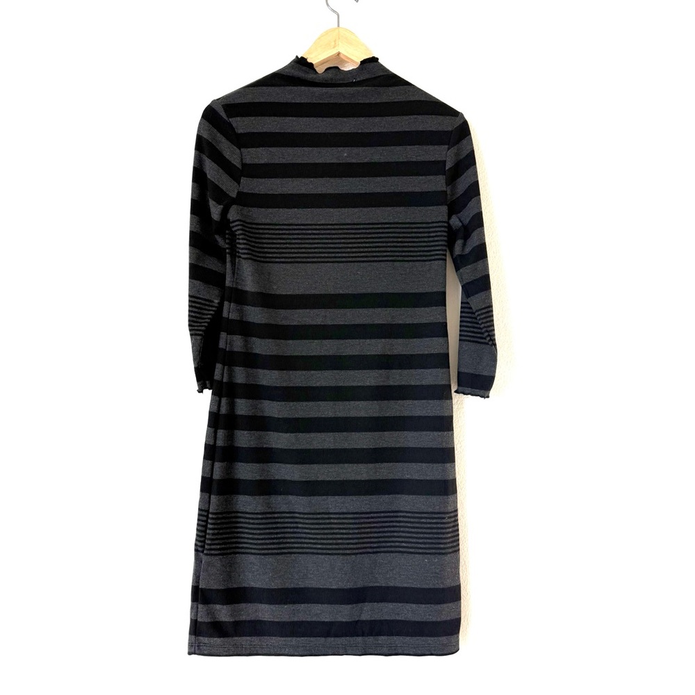 Socialite Nordstrom Black Gray Striped Mini Dress M - Picture 7 of 17